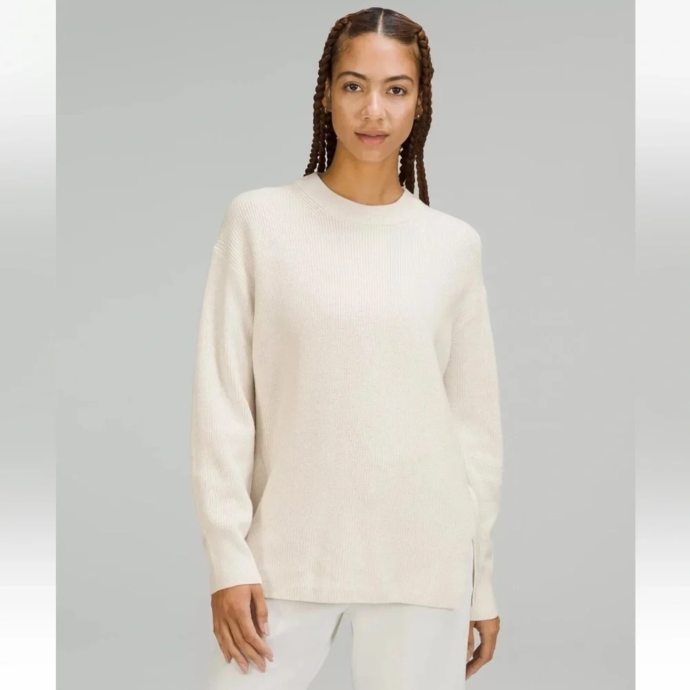 Lululemon Merino Wool Blend Ribbed Crewneck Sweater Size 8